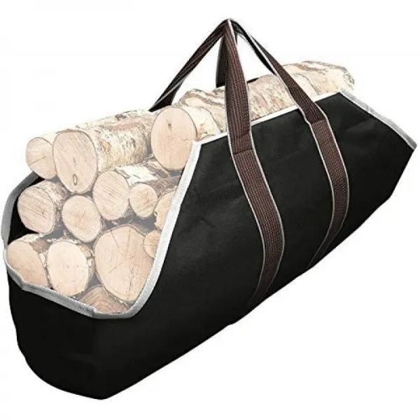 아마가벨리 대형 캔버스 파이어우드 캐리어 로그 토트백 실내 벽난로 로그 홀더즈 우드파일 랙 파이어 목재를 운반하는 아웃도 단일옵션
