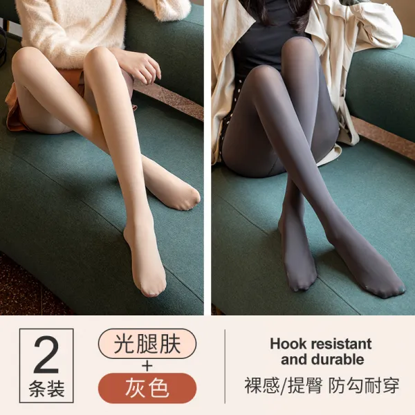 여성 봄가을 겨울 타입 무드 신기 극 내추럴 두터운 융털 핏아우터 이너 양말 팬티스타킹