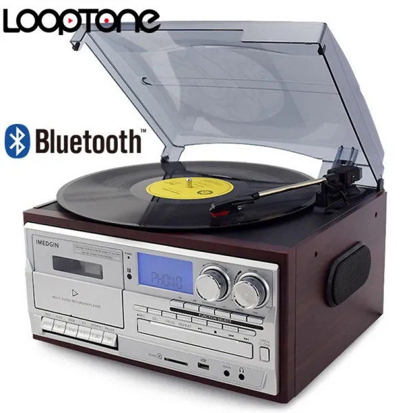 Looptone Lp 턴테이블 Cd 카세트 블루투스 플레이어 전축 단일상품