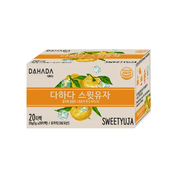 다하다 스윗유자 20티백 국산 유자로 만든 유자차