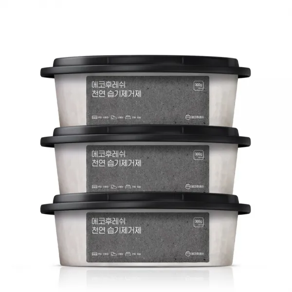 에코후레쉬_ 천연 습기제거제 3개_100% 천연성분 2년사용_옷장제습제 방습제 일반제습제, 3개입
