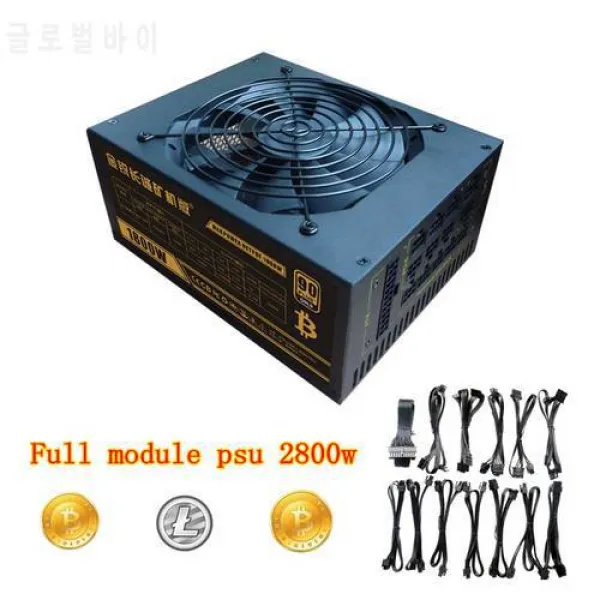 Asic Bitcoin 광업 장비 전원 공급 장치 전체 모듈 1800w 작동 ATX ETH BTC, 상세내용참조