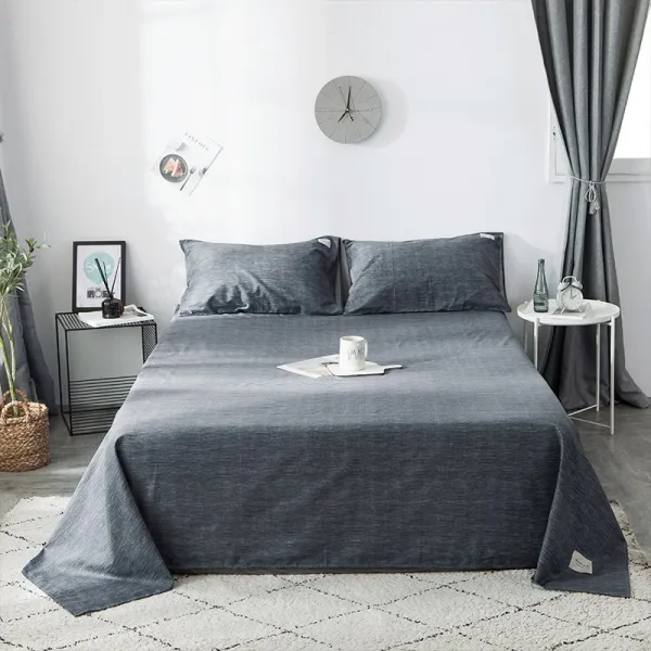 슈퍼싱글글매트커버세트 Nanjiren순면 침대커버 더블침대 이불 싱글 순면 체크 Ins단색 학생기숙사 C03 245cmx265cm