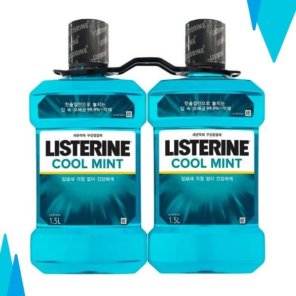 코스트코 리스테린 쿨민트1.5L x 2 Listerine CoolMint 1.5L x2 입속 유해균억제 민트향 프라그치은염감소, 2개, 1500ml
