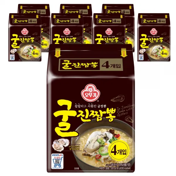 오뚜기 굴진짬뽕 라면 멀티팩 4p, 520g, 184팩