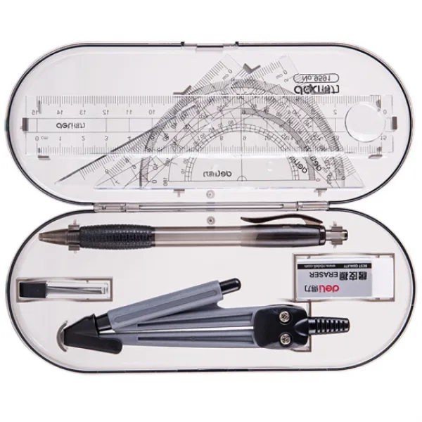 델리그래픽 테스트 척연필연고무나반직척삼각자2량각기8피스, Default, Round ruler 8 piece