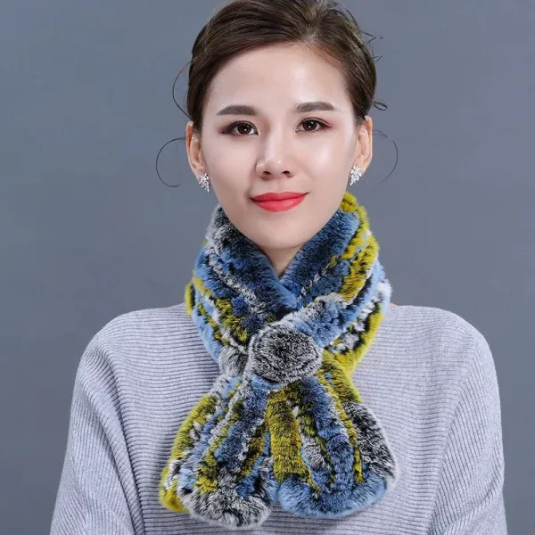 인조 밍크 머플러 퍼 목도리 여성 머플러 겨울 달토끼 모피 넥워머로 엄마 패션을 선물하는