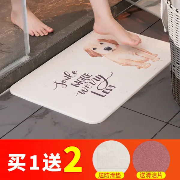 어반30 욕실 발판 화장실 규조토 발매트 규조 머드 흡수 매트 미끄럼 방지 속건 39*60cm슬립+클렌징시트 보내기 충견팔공