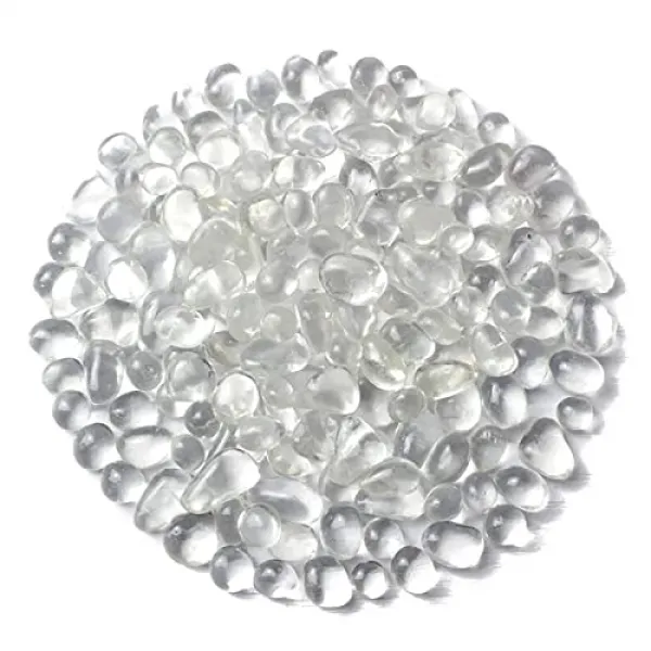 Wayer Glass Stone 1 파운드 460g 불규칙한 바다 유리 조약돌 수족관 장식 꽃병에 대 한 독성 인공 크리스탈 스톤 테이블 산란 수 Clear 1 Pound Clear 1 Pound