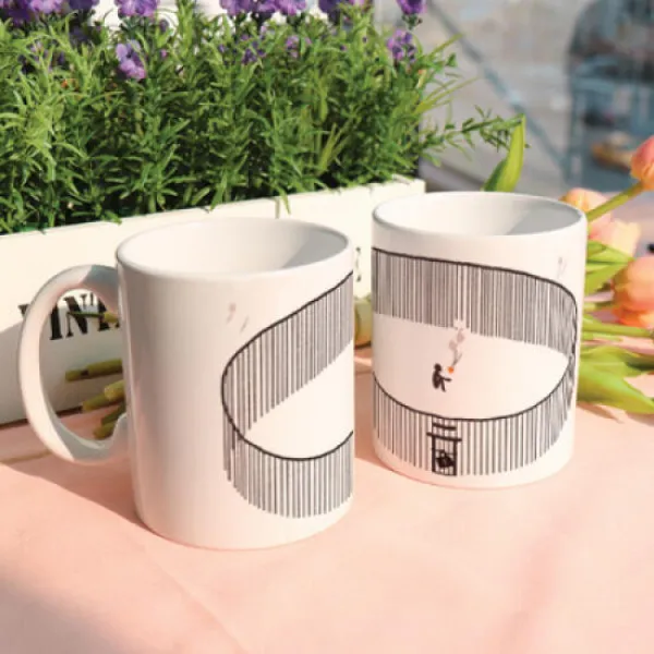 아트박스/꾸밈 if099-디자인머그컵2p-마음의문이닫히다, 본품