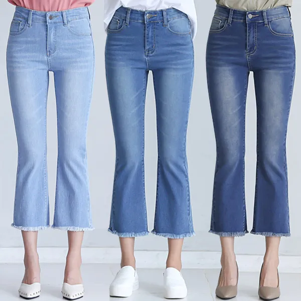 토마토팩토리 여성 여자 키작녀 워싱 부츠컷 청바지 스판 스키니 스키니진 바지 팬츠 크롭진 빅사이즈 데님