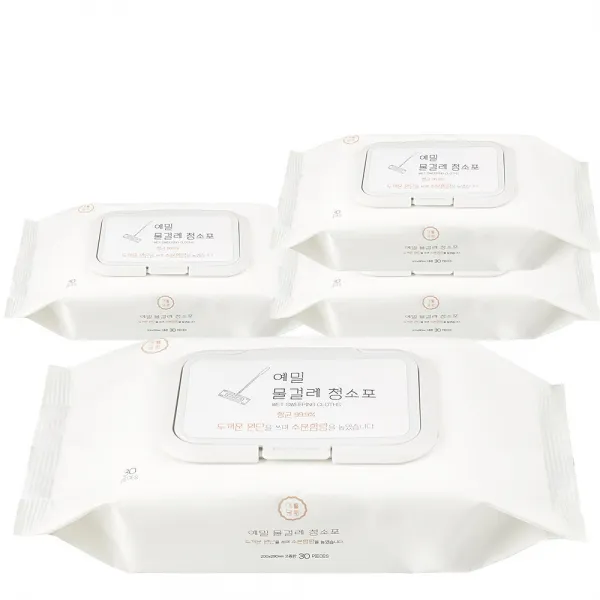 예밀 양면 70g 물걸레청소포 4팩 120매 더두꺼운 대형캡형, 1세트