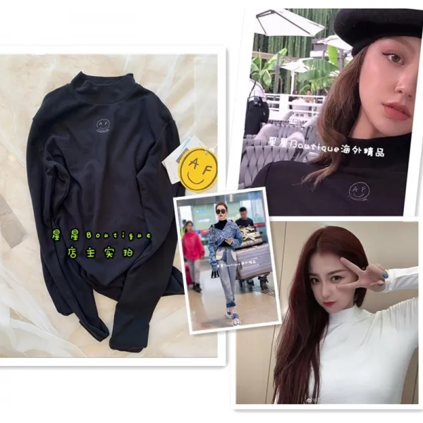 미스김3 수장 겨울 가을 홍서를 보충하다 추우천 OZLANA 우서흔 치웨이 같은스타일 목폴라 웃는얼굴