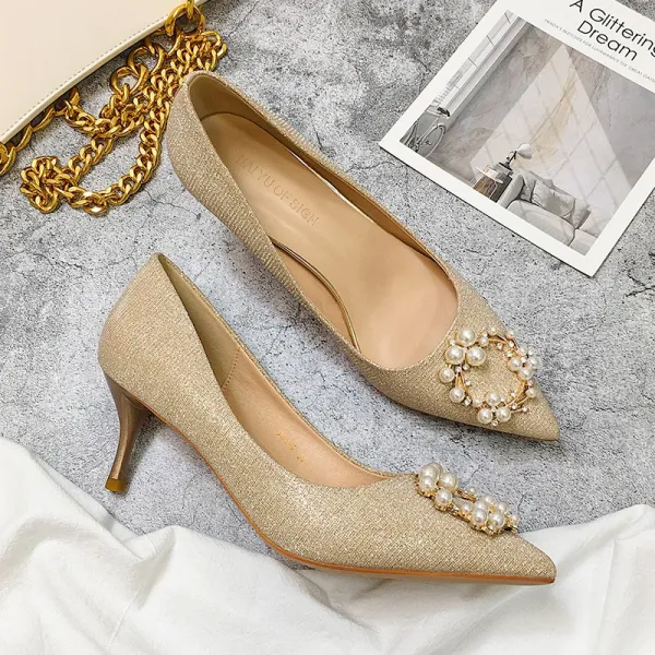 진 작은 독 레드 글리터 하이힐 여성 스틸레토힐 선명한 반짝이 크리스털 중국식 결혼함 신부 미들굽 단화