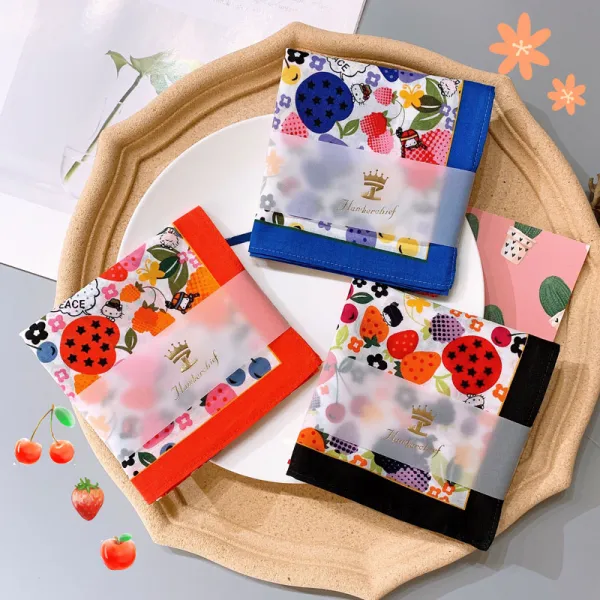 가다 계절 순면 코튼 여성 작은 네모난 휴대용 벚꽃 풀패딩 흡수 땀을닦다 길동무 예