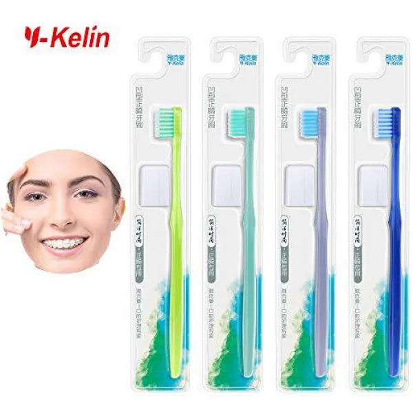 Y-kelin U 형 치열 교정 칫솔 4 색 팩 Y-kelin U-Shaped Orthodontic Toothb, 상세내용참조