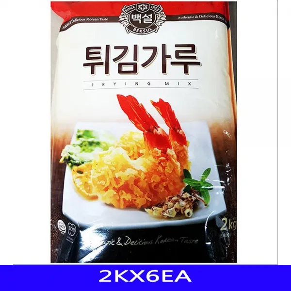 튀김가루 업소용 곡류가공품 백설 2KX6EA [SN:3CE0AC#611], [W3CE0AC], 단일상품(무옵션)　　[#611]▷