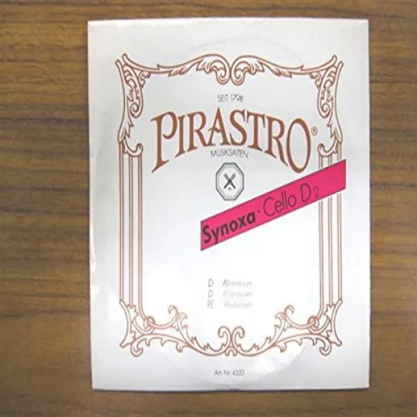 PIRASTRO 433220 SYNOXA 첼로 현 시노쿠사 D 선 4/4위한 Mittel 합성 / 알루미늄 권 장미 현 1 개 (삐라스