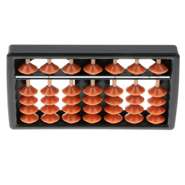 Zeyuan 7-Digit Brown Beads Soroban Abacus Kids 수학 교육 장난감 산술 도구, 없음