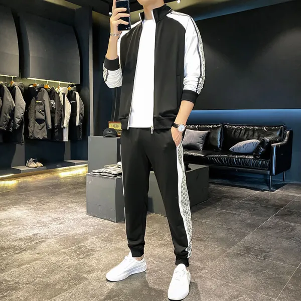 링링몰 남성 트레이닝 세트봄 맨투맨 두 벌의 트레이닝복 건달패 남장