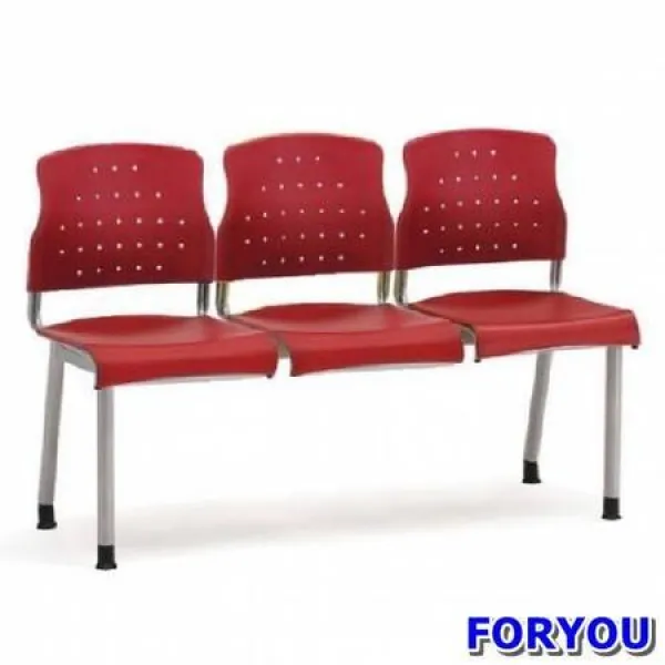ForU275 3인용 연결의자 레인보우 팔무 올사출 의자 2인용 약국의자 대합실의자, 콤보 레드 옐로우 블루