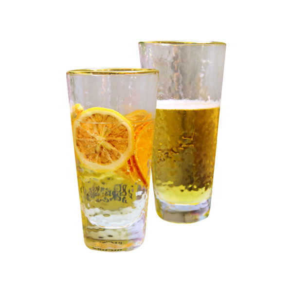 무아 1+1 홈카페 골드링 유리컵 370ml, 2개, 단일