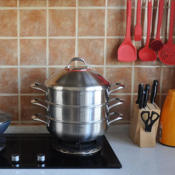 찜기 이사 선물 질감 기품 18/10스테인레스 더블층 찜냄비 다용도 냄비 30cm 기본