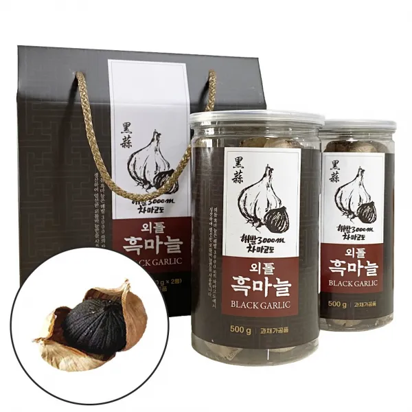 외톨 통 흑마늘 100% 숙성 발효 차마고도 선물용 박스 포장 세트 1kg