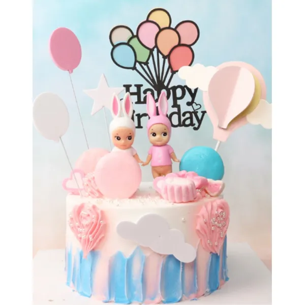 생일떡케이크 광경 리얼 케익 풍선 화이트 구름 모형 어린 아이예요 3932347225, 8인치 높이다 10 센치