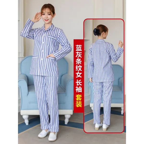 코튼 긴팔 파자마 잠옷 순면 환자복이다 병원에 입원하다 환자가 발생했다 유니폼 분체 남성 소매 간호복 2452597756