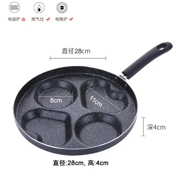 와플팬 둥근구멍 하트 아침 끈적임없음 안만두 계란후라이 후라이드팬 타이어 전병 와플 몰드, T04-28cm빅사이즈 하트 둥근구멍 화답 삽