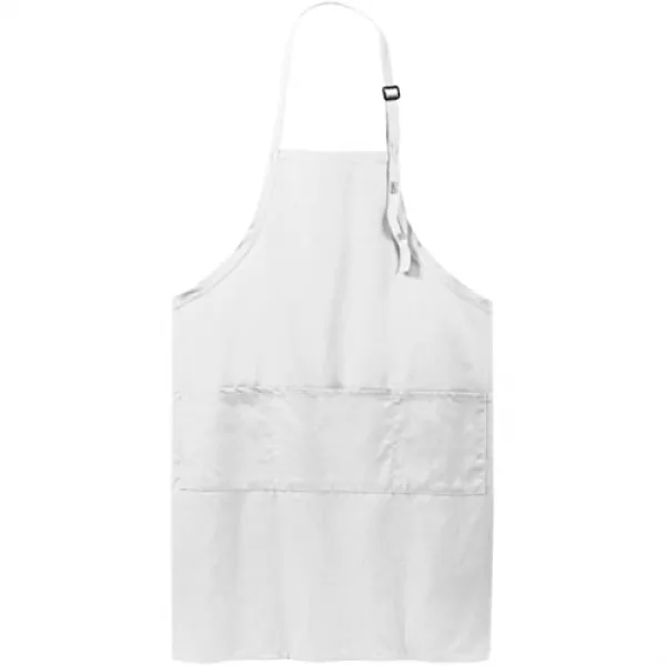 NMT 3 개의 포켓이있는 헤비급 8oz 조절 식 턱받이 앞치마 [One Size- White] - P041500G5YZMPI5, One Size- White