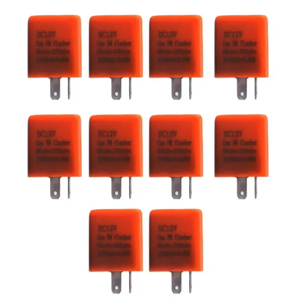 FWT 10x 12V 2 핀 가변 주파수 LED 노출증 릴레이 회전 신호 깜박임, As Described