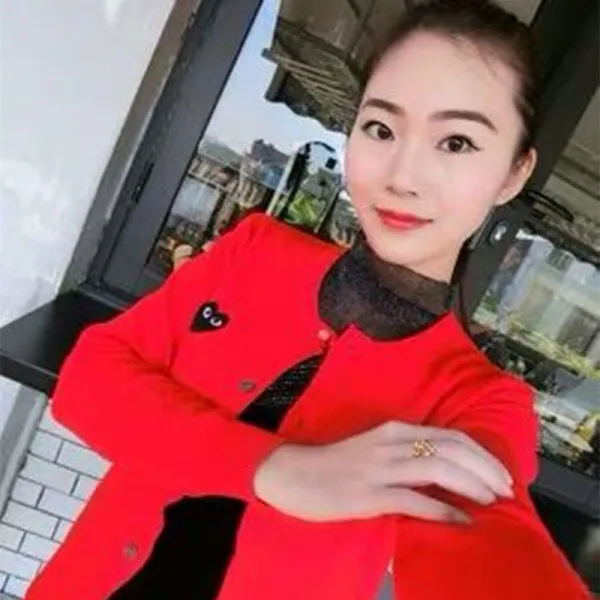 같은스타일 냇물 오래 되다 드랜드 바오링 PLAY 사랑하트 여자야상 레드 커플 양털 울셔츠