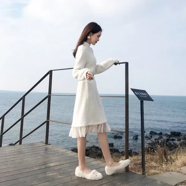 도깨비몰 여성 원피스 시스루 밑단 프릴 웨딩 드레스 공주님