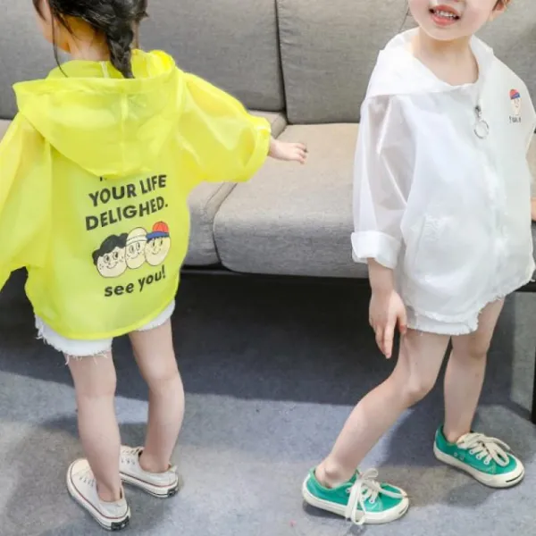 여름 통기성 좋은 아동 가디건 얇은 긴팔 기능성 아동복 360호 Cei0fcw