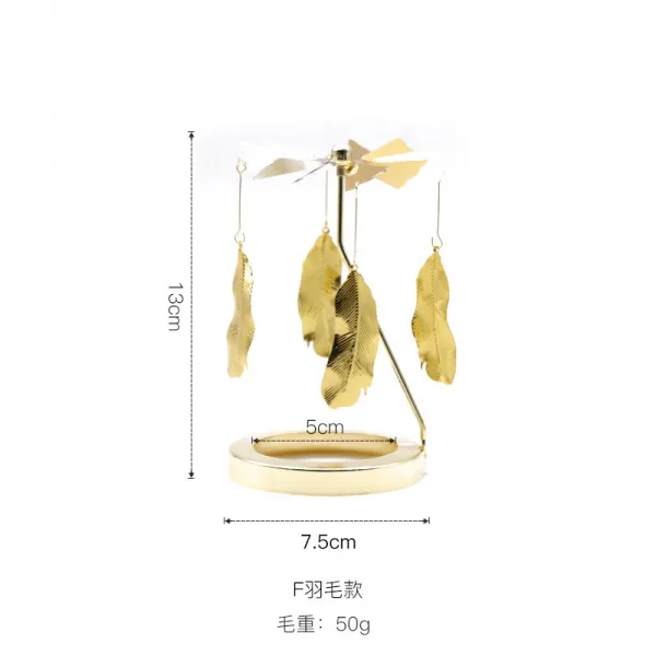 디퓨저양초 생일 팬시 총명함 뚜껑 스핀 촛대 주마등 촛불이 늦게 켜지다 별이총총한하늘 몽환 저녁 식사 4772388416, 7.5CM 나풀거리다 깃털 (F타입