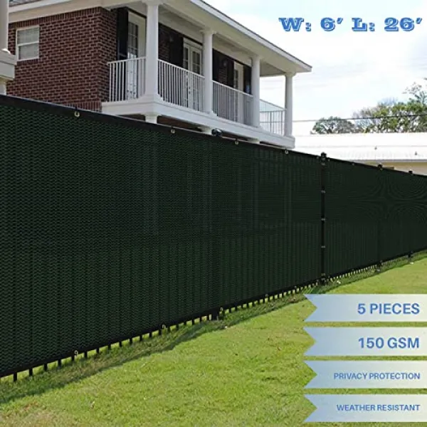 Ek 일출 6'x 26 '녹색 울타리 개인 화면 상업 야외 뒷마당 음영 앞 유리 3 년 보증 맞춤 세트 5 5 6' X 26' 
