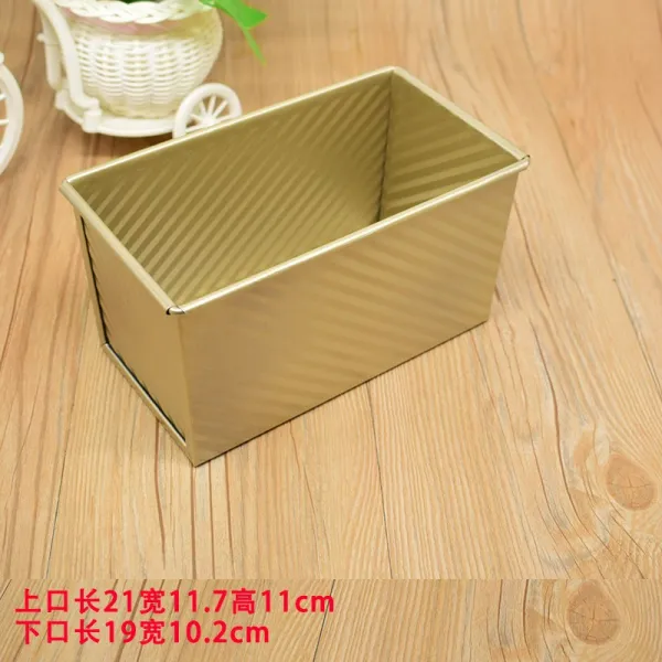 모양틀 토스트 몰드 토스트상자 450g그램 덮개포함 홈베이킹도구 가정용, T06-그냥 탄소 덮개없음 금 물결 토스트상자