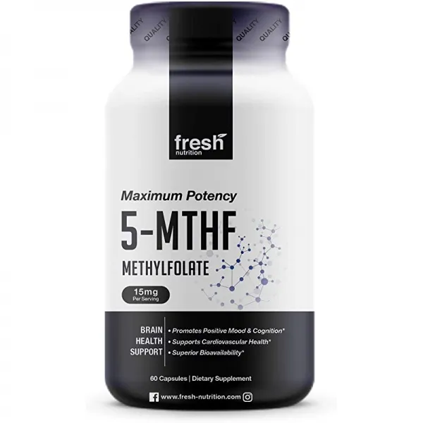 Mood 인지 면역 면역성 심혈관 신경 재생 해독을 위한 최대 전위 ndash 상급 생체이용률 ndash 5 MTHF Methyl Folate에 대한 L Methylfolate 15mg ndash DNA 검증 60, 상세페이지 참조, 상세페이지 참조