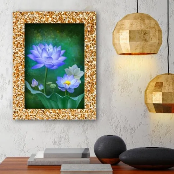 일음샵주_연꽃그림액자 풍수그림 돈들어오는 꽃그림 1217Wvgd10 연꽃액자인테리어 벽걸이연꽃그림액자 꽃그림액자 벽걸이액자 연꽃그림**em피, 령~*