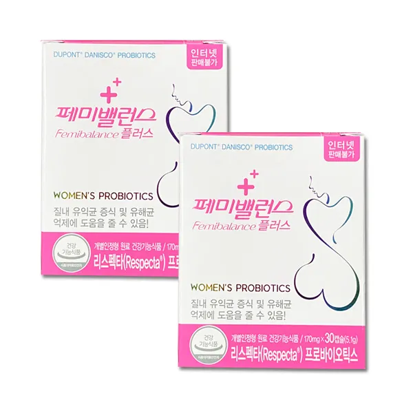 [국제약품] 페미밸런스 플러스 여성 질 유산균, 임산부 30캡슐 2개, 단일상품