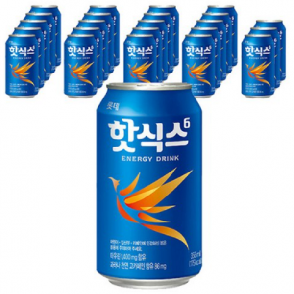 핫식스 롯데칠성음료 에너지음료, 355ml, 24개