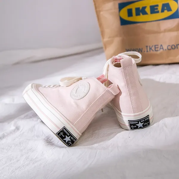 엠오엔2 핑크 여성화 캔버스화 운동화 스니커즈 하이탑 통굽 슬립온 키높이 신발 슈즈 패션 아쿠아 여학생