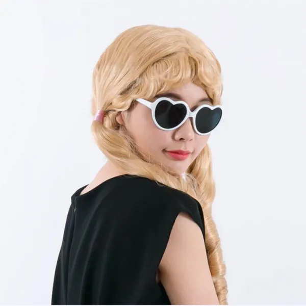 POOKAS 러블리 공주 코스프레 가발 양갈래 삐삐 머리 파티가발