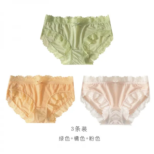 여성 순면 코튼 항균 밑구멍 미디웨스트 헴라인 빅사이즈 힙랩 소녀 스위트 레이스 경량 삼각팬티