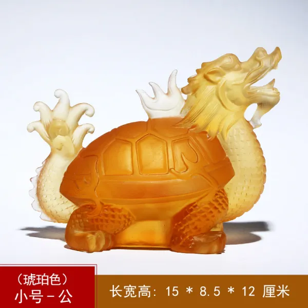 와이유 거북용 유리용거북장식품장수홈진택장식품현관조재풍수축수생일선물공예 스몰 엠버