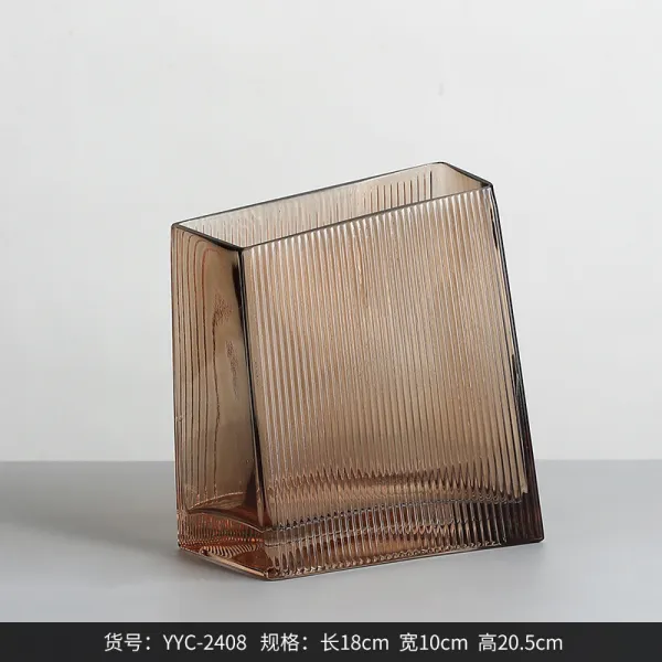 현대 심플 독창적 기하학무니 유리화병브라운소 수배기 소프트 실내 진열 장식품, 본상품, 연한 카카 YYC－240 8