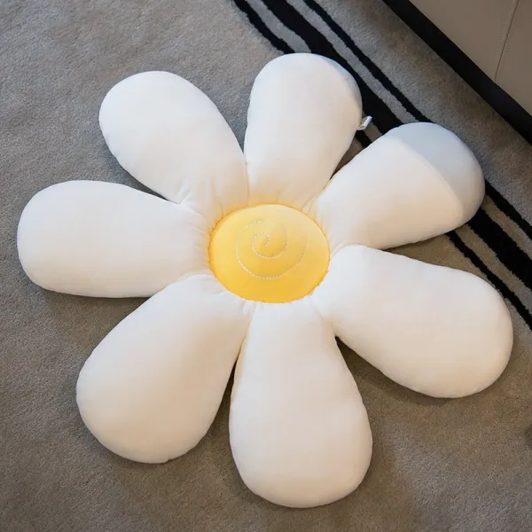 데이지 의자 꼬리뼈 엉덩이 받침 푹신푹신 쿠션 방석 화이트 옐로우_60 Cm