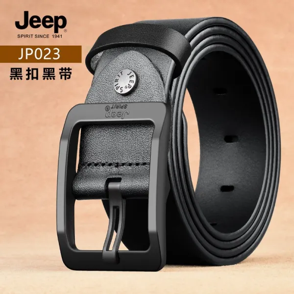 JEEP 지프 허리띠 남성 리얼가죽 바늘 버클 층 순 소가죽 벨트 캐쥬얼 청년 데님팬츠벨트 트렌드